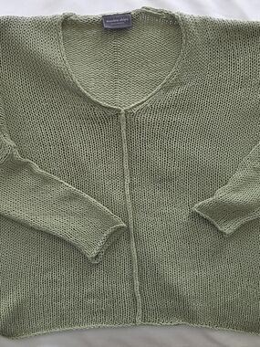 Wooden Ships Paola Buendia Women's Sage Knit V-Neck Sweater Size S/M